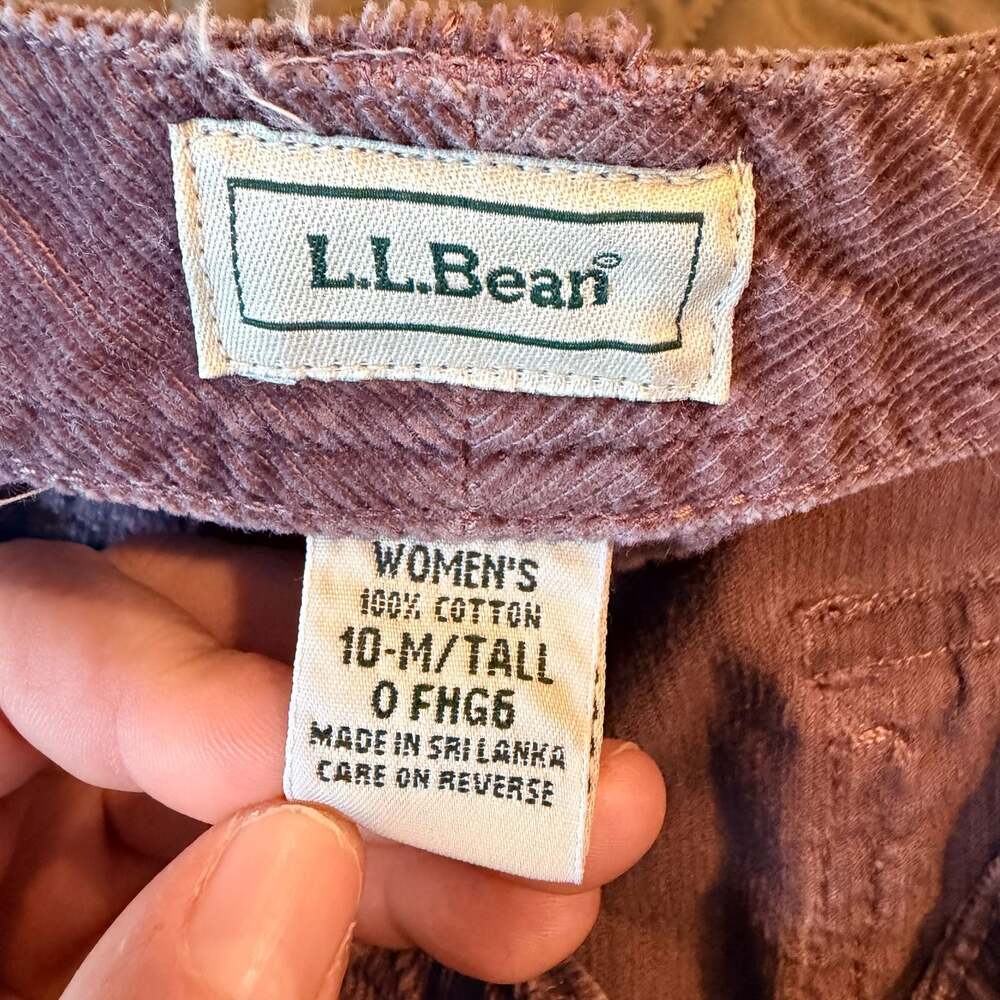 L.L.Bean Women's Purple Corduroy Straight Leg Pants Size 10M Tall - Picture 6 of 6